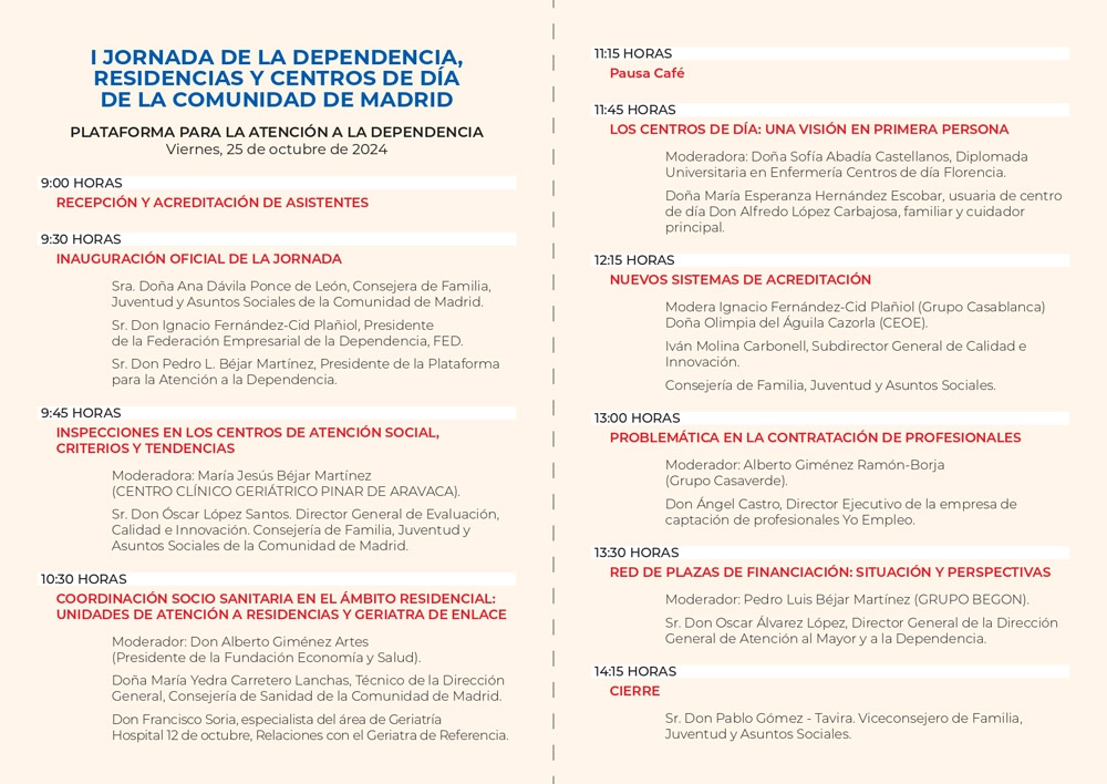 Grupo BEGON participa en la 1ª Jornada de la Dependencia, Residencias y Centros de Día de la Comunidad de Madrid.